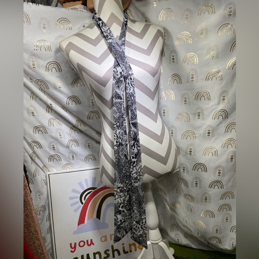 Black and White Patterned Scarf